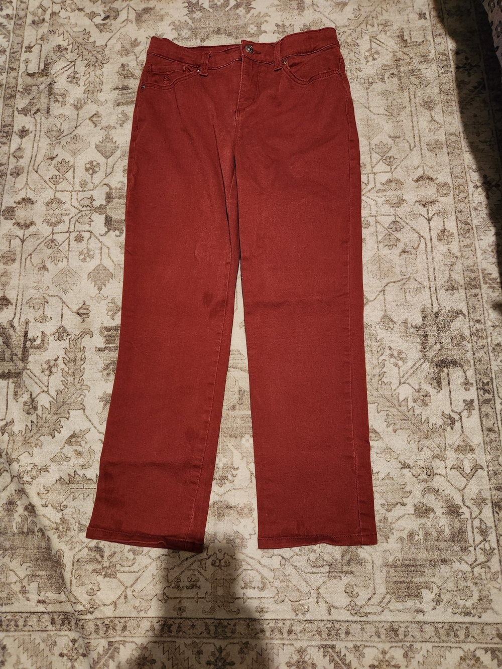 Women’s Straight-Leg Jeans in Deep Red